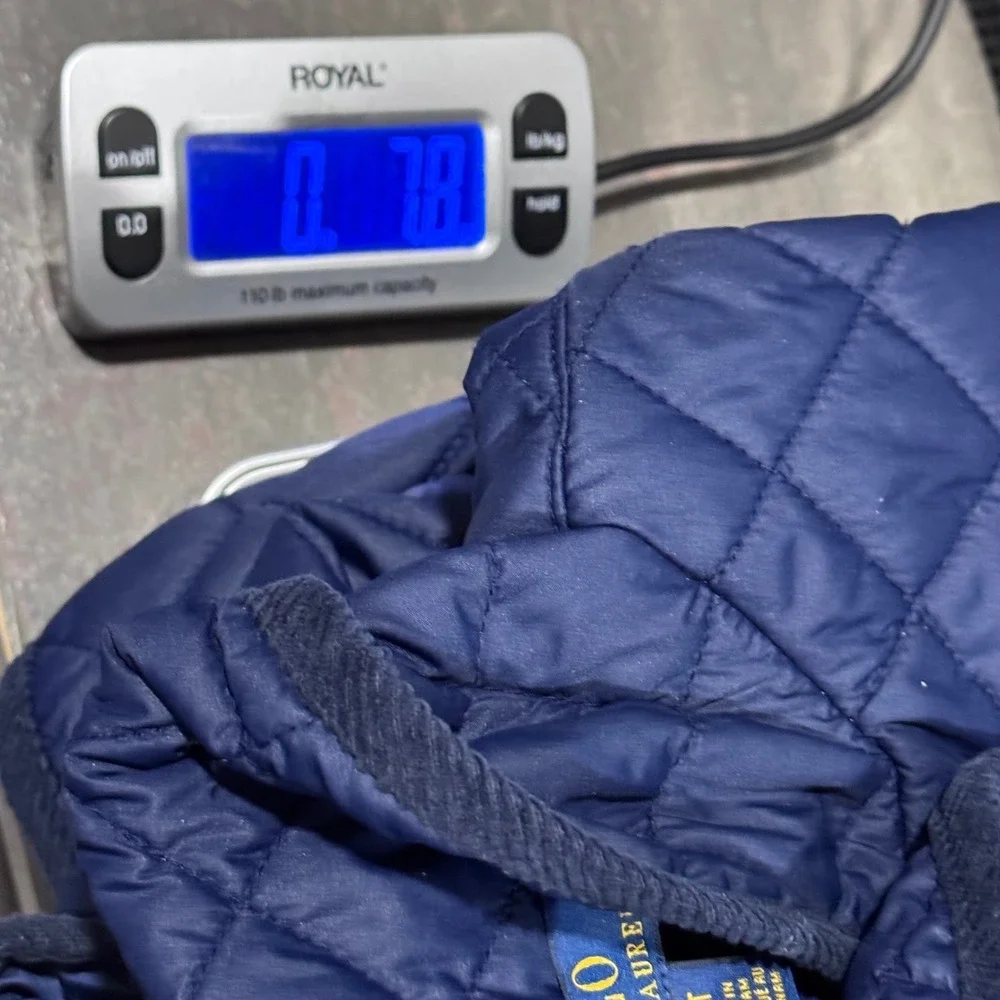 Polo by Ralph Lauren Navy Quilted Kids Jacket with White Logo